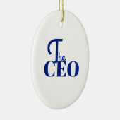 Modern Minimaal De CEO Blauw Keramisch Ornament (Rechts)