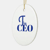Modern Minimaal De CEO Blauw Keramisch Ornament (Links)