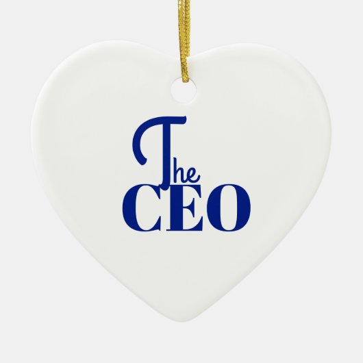 Modern Minimaal De CEO Blauw Keramisch Ornament (Voorkant)