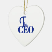 Modern Minimaal De CEO Blauw Keramisch Ornament (Links)