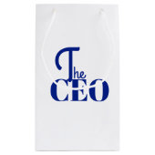 Modern Minimaal De CEO Blauw Klein Cadeauzakje (Achterkant)