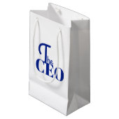 Modern Minimaal De CEO Blauw Klein Cadeauzakje (Voorkant Gekanteld)