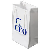 Modern Minimaal De CEO Blauw Klein Cadeauzakje (Achterkant Gekanteld)