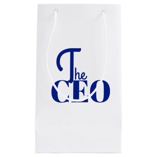 Modern Minimaal De CEO Blauw Klein Cadeauzakje (Voorkant)