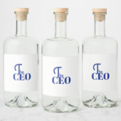 Modern Minimaal De CEO Blauw Likeurfles Etiket (Flessen)