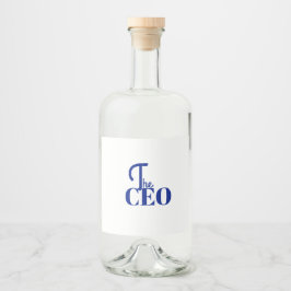 Modern Minimaal De CEO Blauw Likeurfles Etiket