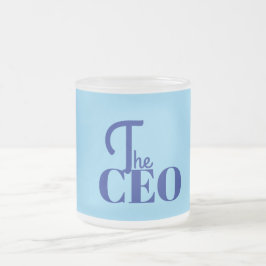 Modern Minimaal De CEO Blauw Matglas Koffiemok