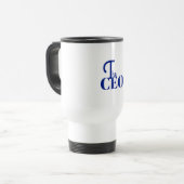 Modern Minimaal De CEO Blauw Reisbeker (Voorkant links)
