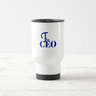 Modern Minimaal De CEO Blauw Reisbeker