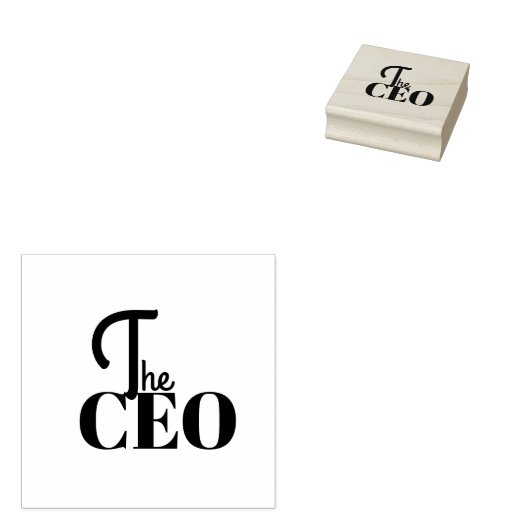 Modern Minimaal De CEO Blauw Rubberstempel (Gestempeld)