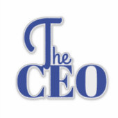 Modern Minimaal De CEO Blauw Sticker (Voorkant)