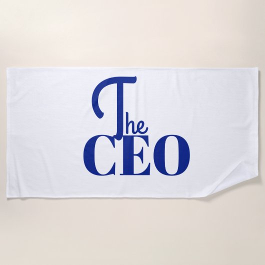 Modern Minimaal De CEO Blauw Strandlaken (Voorkant)
