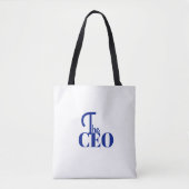 Modern Minimaal De CEO Blauw Tote Bag (Voorkant)
