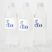 Modern Minimaal De CEO Blauw Waterfles Etiket (Flessen)