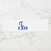 Modern Minimaal De CEO Blauw Waterfles Etiket (Enkel label)