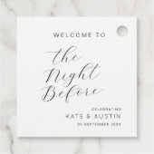 Modern Minimaal de Nacht Vooraf Bedankjes Labels (Achterkant)