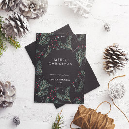 Modern minimaal dennenpatroon Corporate Christmas Feestdagenkaart