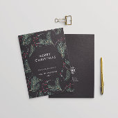 Modern minimaal dennenpatroon Corporate Christmas Feestdagenkaart