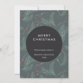 Modern minimaal dennenpatroon Corporate Christmas Feestdagenkaart (Voorkant)