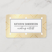 MODERN MINIMAAL DIAMANTPATROON eenvoudige gouden f Visitekaartje (Voorkant)