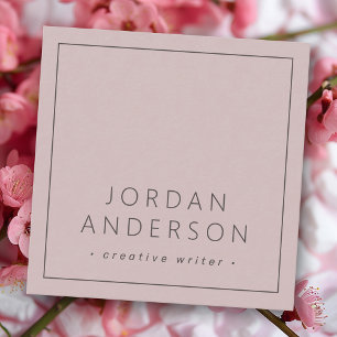 Modern minimaal dunne randen roos taupe vierkante visitekaartje