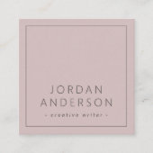 Modern minimaal dunne randen roos taupe vierkante visitekaartje (Voorkant)