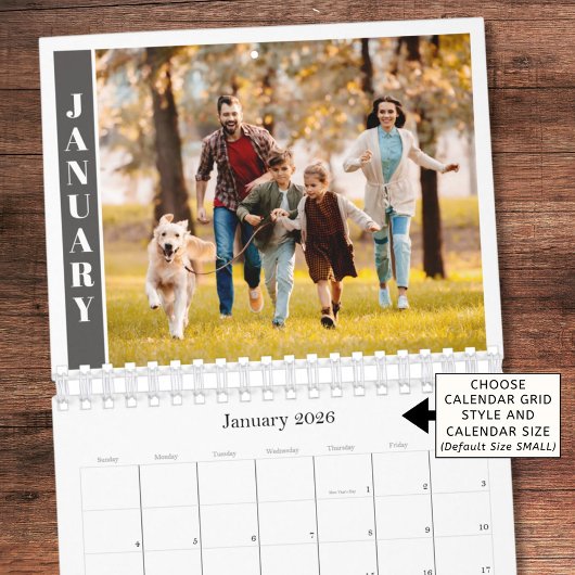 Modern Minimaal één foto per maand Kalender