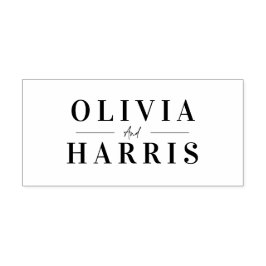 Modern minimaal eenvoudig gepersonaliseerd paar  zelfinktende stempel