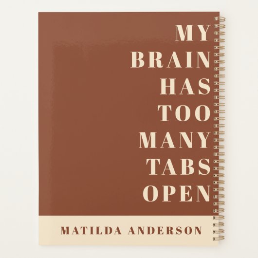 Modern minimaal eenvoudig grappig tekentijdschrift planner (Achterkant)