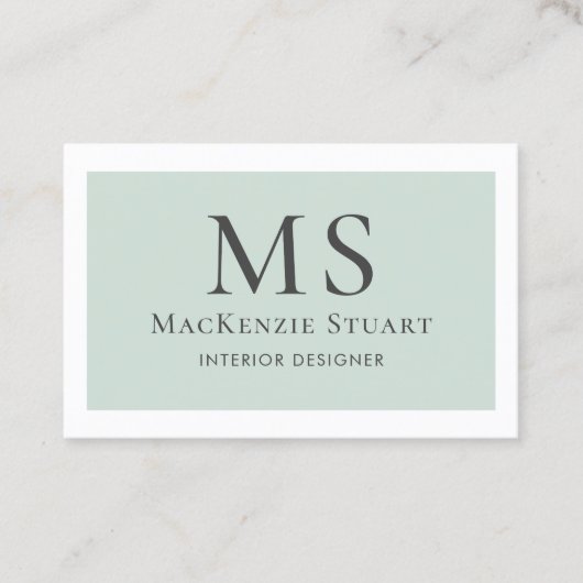 Modern Minimaal Eenvoudig Professioneel Monogram Visitekaartje (Voorkant)