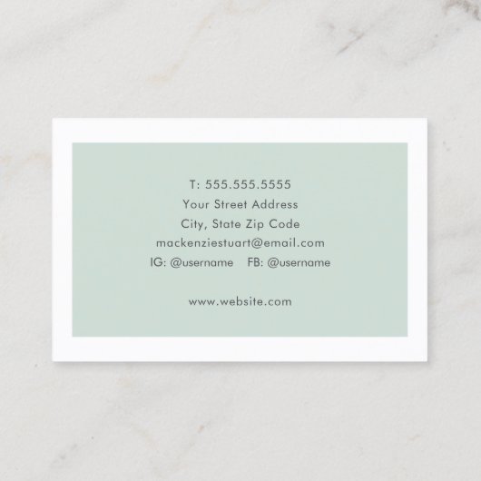 Modern Minimaal Eenvoudig Professioneel Monogram Visitekaartje (Achterkant)