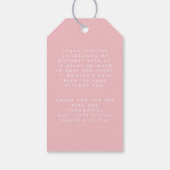 Modern minimaal eenvoudig script blush roze dank u cadeaulabel (Achterkant)