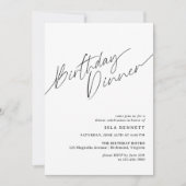 Modern minimaal | Eenvoudig script verjaardagsdine Kaart (Voorkant)