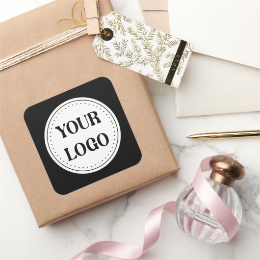 Modern, Minimaal, Elegant & Aanpasbaar Vierkante Sticker (Geschenken)