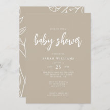 Modern minimaal elegant Baby shower | Uitnodiging