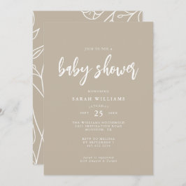 Modern minimaal elegant Baby shower | Uitnodiging