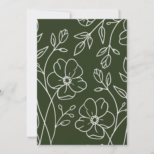 Modern minimaal elegant Baby shower | Uitnodiging (Achterkant)