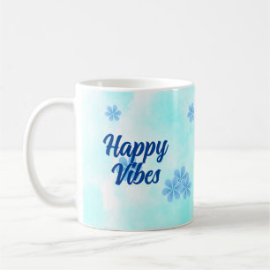 Modern minimaal elegant blauw monogram koffiemok
