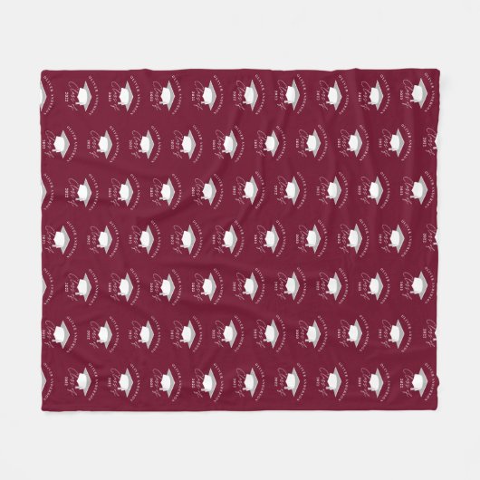 Modern minimaal elegant bogundy afstuderen fleece deken (Voorkant (Horizontaal))