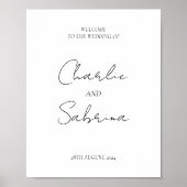 Modern minimaal Elegant Bruiloft Welkomstbord Poster (Voorkant)