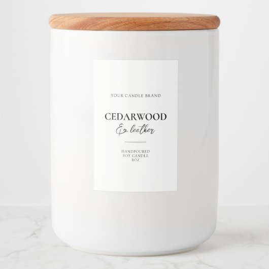 Modern minimaal Elegant Candle Label Voedselcontainer Etiket (Voorkant)