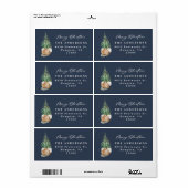 Modern minimaal elegant eenvoudig marineblauw etiket (Full Sheet)