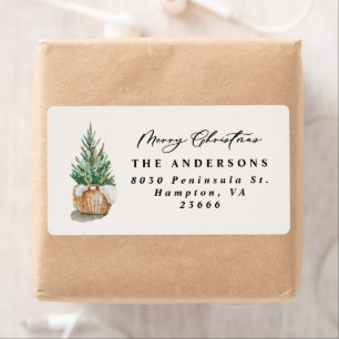 Modern minimaal elegant eenvoudig winterlabel etiket