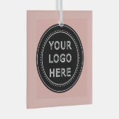 Modern, Minimaal, Elegant en Aanpasbaar Glas Ornament (Voorkant Rechts)