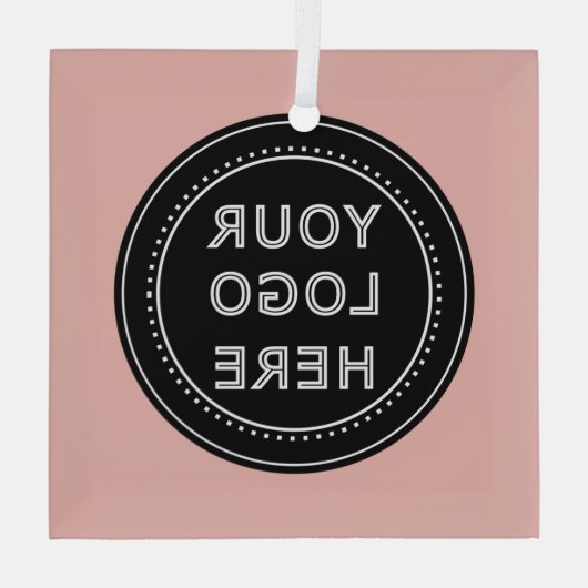 Modern, Minimaal, Elegant en Aanpasbaar Glas Ornament (Achterkant)