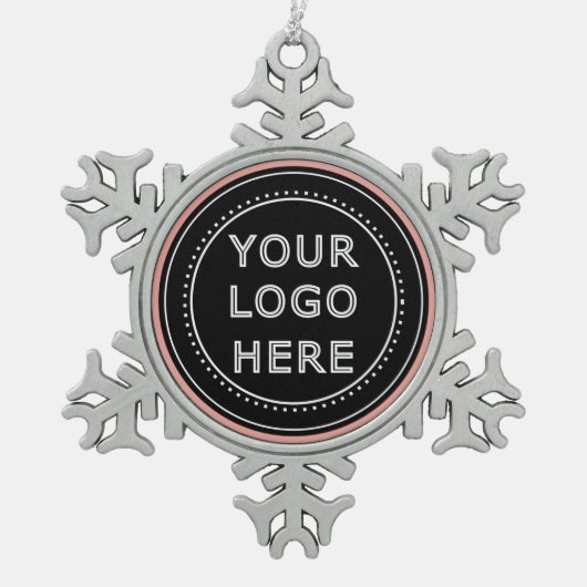 Modern, Minimaal, Elegant en Aanpasbaar Tin Sneeuwvlok Ornament (Voorkant)