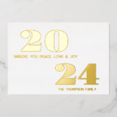 Modern minimaal elegant folie feestdagenkaart (Voorkant)