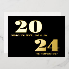 Modern minimaal elegant folie feestdagenkaart