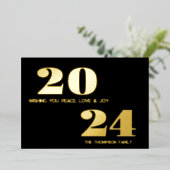 Modern minimaal elegant folie feestdagenkaart (Staand Voorkant)