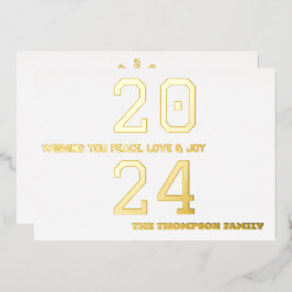 Modern minimaal elegant folie feestdagenkaart